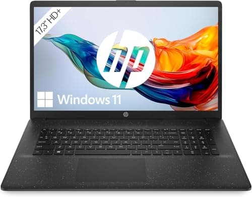 HP Laptop mit 17,3" HD+ Display, Intel Celeron N4500120, 8 GB DDR4 RAM | 256 GB SSD, Intel UHD-Grafik, Windows 11, QWERTZ Tastatur, Schwarz Öko