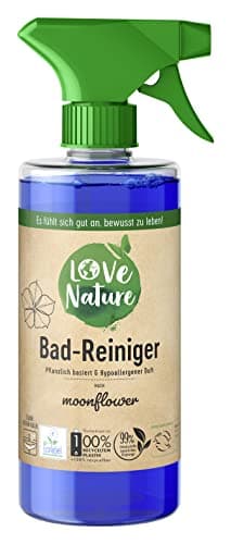 Love Nature Bad-Reiniger Moonflower, 470 ml, nachhaltiges Reinigungsspray gegen Kalk und Schmutz, ohne tierische Inhaltsstoffe Bio Öko Vegan
