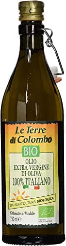 Le Terre di Colombo – 100 % Italienisches Natives Bio-Olivenöl Extra, Gerippte Flasche mit Mechanischem Verschluss, 0,75 l Bio Öko