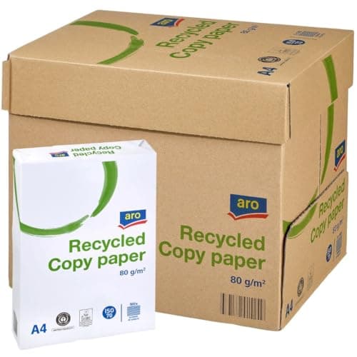 aro Recycling-Kopierpapier DIN A4, 80 g/m², grau, 100% Altpapier, 5 x 500 Blatt (2500 Blatt), für Laserdrucker & Tintenstrahldrucker, Home Office & Büro Öko