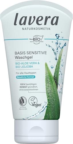 lavera basis sensitiv Waschgel Bio Aloe Vera & Jojoba ∙ Belebt & erfrischt ∙ Vegan Bio Pflanzenwirkstoffe Naturkosmetik Natural & innovative Gesichtsreinigung ,125 ml (1er Pack) Bio Vegan