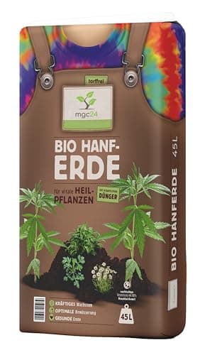 mgc24 Bio Hanferde - Anzuchterde für Cannabis, Kultursubstrat mit organischem Dünger für kräftiges Wachstum und optimale Bewässerung, torffrei - 45 Liter Bio Öko