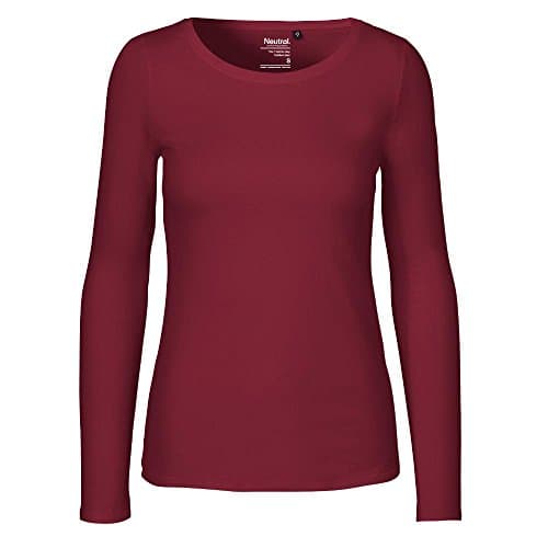 Neutral Damen Longsleeve aus 100% Bio- und Fairtrade-Baumwolle | Nachhaltig, Bequem und Vielseitig | Perfekt für Freizeit und Alltag | Bordeaux, M Bio Öko
