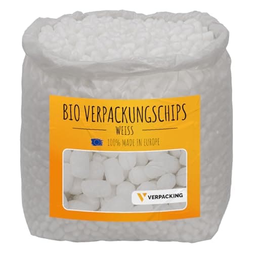 verpacking BIO Verpackungschips aus Maisstärke [Farbe & Menge wählbar] Füllmaterial für Pakete 25 Liter - Weiß Bio Öko