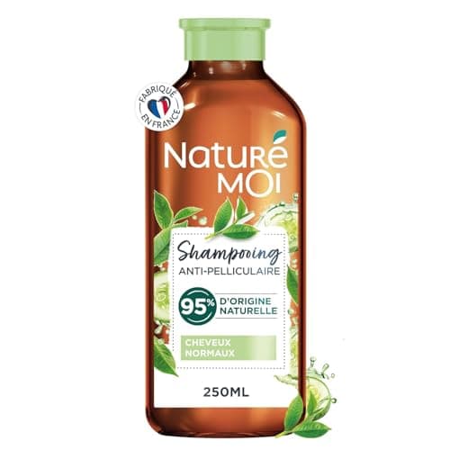 Naturé Moi - Anti-Schuppen-Shampoo – normales Haar – Shampoo ohne Sulfate – Haarpflege Schuppen – Tee, Bio-Gurkenwasser – 95 % natürlicher Herkunft – 250 ml Bio Öko