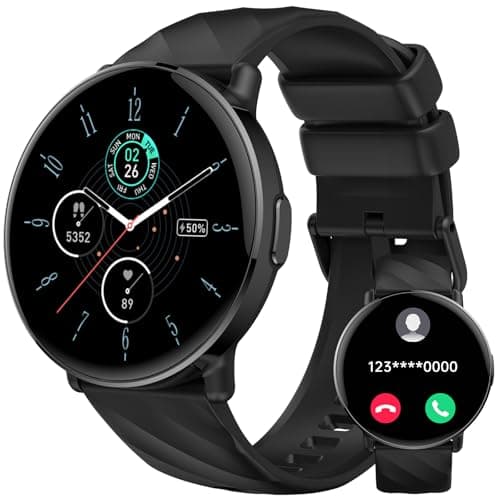 Smartwatch Herren Damen, 1,39" HD Touch Fitnessuhr mit Bluetooth Anruf, 112+ Sportmodi Fitness Tracker Uhr SpO2 Pulsuhr Schlafmonitor Schrittzähle, IP68 Wasserdicht Sport Uhr für Android iOS Schwarz