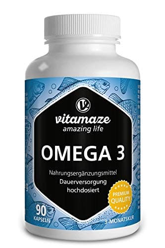 Omega 3 Kapseln hochdosiert, 400 mg EPA & 300 mg DHA in Triglycerid-Form für 3 Monate, 1 Kapsel pro Tag, 1000 mg Fischöl aus nachhaltigem Fischfang, höchste Bioverfügbarkeit, Made in Germany Bio Öko