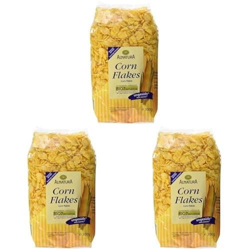 Alnatura Bio Cornflakes ungesüßt, 300g (Packung mit 3) Bio