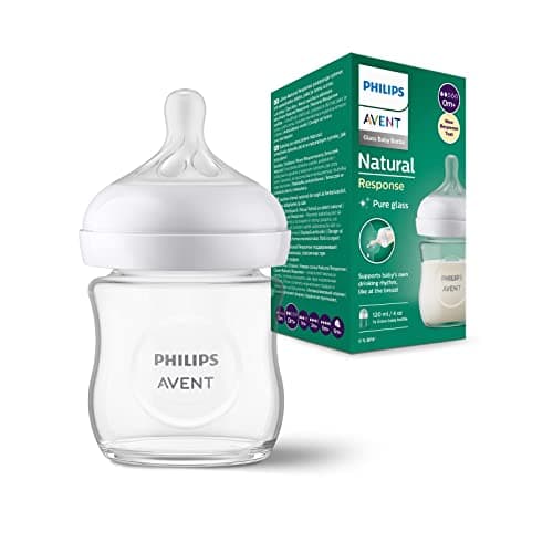 Philips AVENT Babyflasche Natural Response aus Glas - 120 ml Babyflasche, BPA-frei für neugeborene Babys ab 0 Monaten (Modell SCY930/01)