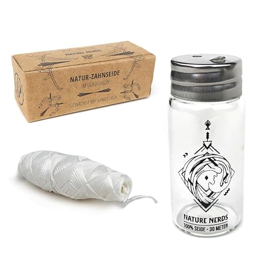 Nature Nerds - plastikfreie Natur Zahnseide im Glas-Flakon gewachst mit Candelilla – 30 m (30)