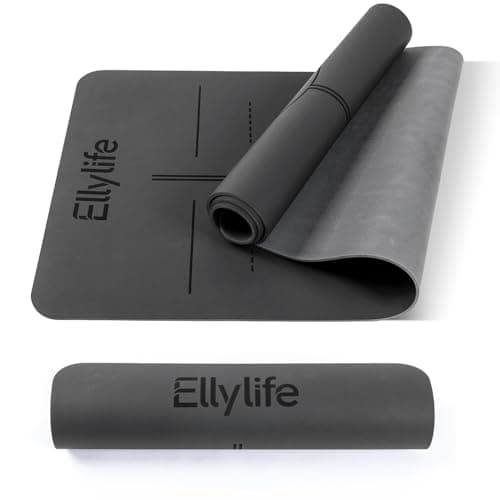 Ellylife Yogamatte aus ECO Naturkautschuk & Hautfreundliches Matt-PU, Extrem Rutschfest, Einzigartiges Design, Inklusive Tragegurt, Nachhaltige, für Reise, Pilates, Yoga, Fitness Öko