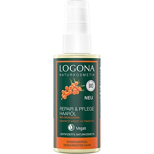 LOGONA Naturkosmetik Repair & Pflege Haaröl Bio-Sanddorn, Intesive Pflege für trockenes, Geschädigtes Haar, Reapriert, 75 ml Bio