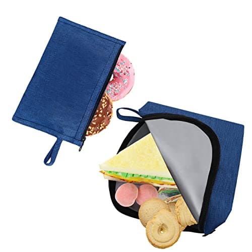 Wiederverwendbare Gefrierbeutel Frühstücksbeutel Lebensmittel Zipper Beutel auslaufsicher Brotbeutel nachhaltig Gemüsebeutel Lunchtasche Lunchbag für Obst Gemüse Sandwich Blau Öko