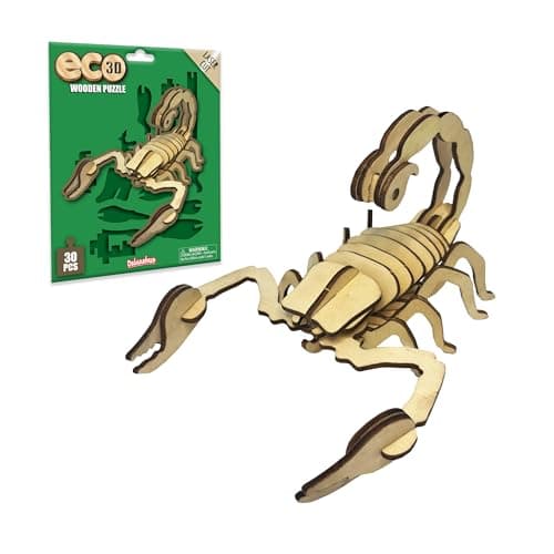 Öko-3D-Holzpuzzle - Skorpion von Deluxebase Tiermotiv-DIY 3D-Puzzle-Bastelset Nachhaltiges Holz-Insektenspielzeug Perfekte Modellbausätze für Lernspielzeug und Kinder-Partygeschenke Öko