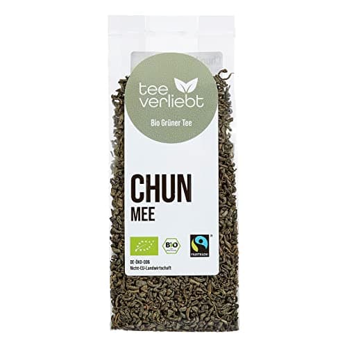teeverliebt - Bio China Green Tea CHUN MEE I loser Bio Grüntee I Grüntee Bio aus der südchinesischen Provinz Hunan nach Fairtrade Standard I Grüner Tee Bio lose 100 g Bio Öko