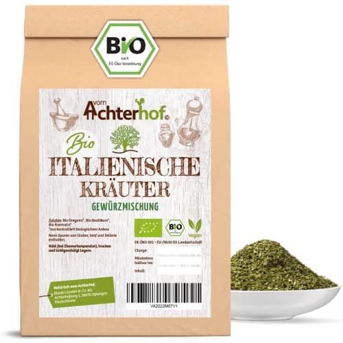 Italienische Kräuter Bio 100g | mit Oregano, Rosmarin, Basilikum | gerebelt und getrocknet | Bio Qualität | ideal für Salate, Saucen und mediterrane Gerichte | vom Achterhof Bio