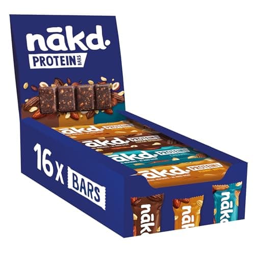 Nākd. Protein Variety Pack | Protein-Riegel | 7g Pflanzliches Protein | 100% Natürliche Zutaten | Ohne Zuckerzusatz | Vegan | 16 x 45g | 720g Vegan
