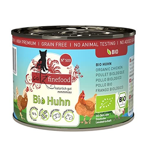 catz finefood Bio Katzenfutter Huhn - N° 503 - Nassfutter für Katzen - 6 x 200 g - Ohne Getreide & zugesetzten Zucker (1,2 kg) Bio Öko