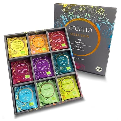 Creano Bio Kräutertee Geschenkset „ORGANIC HERBAL TEA“ - 27 Bio-Teebeutel in 9 unterschiedlichen Sorten - 54g - NEUHEIT* Bio