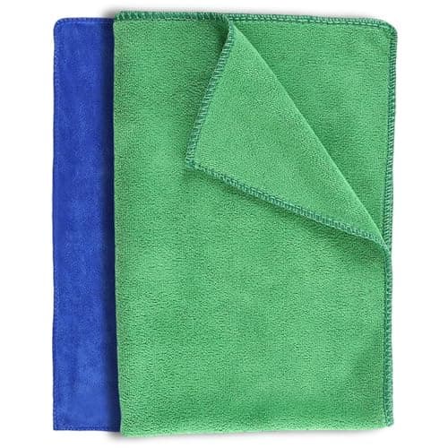 Vroxdrez® Putzlappen Baumwolle – 2er Set Baumwolltücher, saugstark, fusselfrei & kratzfrei, Baumwolltuch langlebig & umweltfreundlich, nachhaltige Reinigungstücher für Haushalt (Grün und Blau) Öko