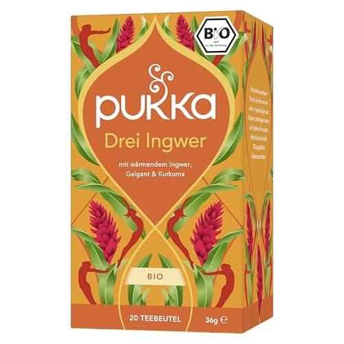 Pukka | Bio Kräutertee "Drei Ingwer" | Ingwer, Kurkuma und Galgant | Tee für ein gutes Bauchgefühl nach dem Essen | 1er Pack | 20 Teebeutel Bio
