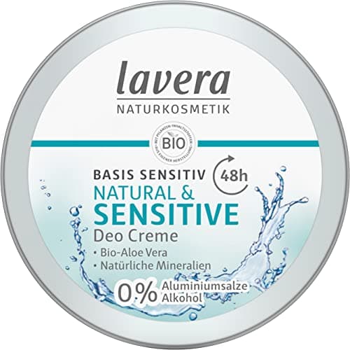 lavera Deo Creme basis sensitiv NATURAL & SENSITIVE - mit Bio-Aloe Vera & natürlichen Mineralien - 48 Stunden zuverlässiger Schutz - Naturkosmetik - vegan - Bio (1 x 50 ml) Bio Vegan