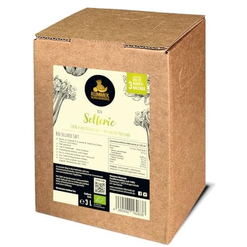 Bio Selleriesaft 3L – 100% Direktsaft aus Sellerie, naturtrüb & ungesüßt – vegan, ohne Zusätze & kaltgepresst – im praktischen Bag-in-Box Karton Bio Öko Vegan