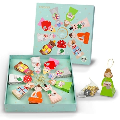 Creano Bio Kräutertee Geschenkset „Tea Lovers“ - 9 Pyramiden-Teebeutel in 9 niedlichen Figuren zum Verschenken - 22,5g - NEUHEIT 2025* Bio Öko