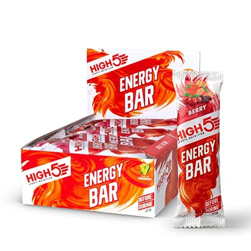 HIGH5 Energieriegel - Hochkalorische Riegel für Laufen, Radfahren & Wandern - Vegane Haferriegel mit echten Früchten - Gesunde Snacks für Training, Wettkampf & Alltag (12x55g Soft Bar Riegel, Beere) Vegan