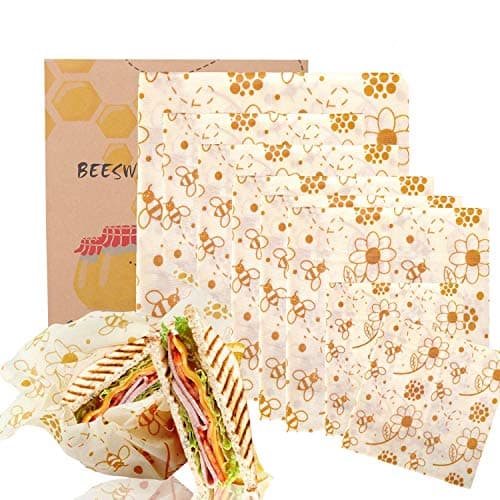 BALFER Bienenwachstücher 8 Stücke - Öko-Tex Zertifizierte Bienenwachs-Wraps aus 100% Naturwachs & Bio-Baumwolle | Wiederverwendbare Frischhaltefolie für Lebensmittel, Plastikfrei & Umweltfreundlich Bio Öko