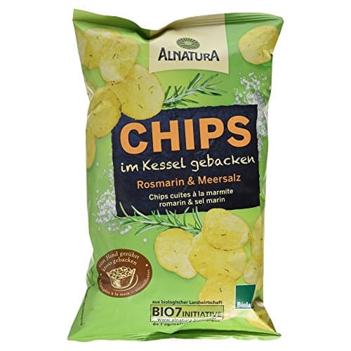 Alnatura Bio Chips im Kessel gebacken, Rosmarin und Meersalz, 125g Bio
