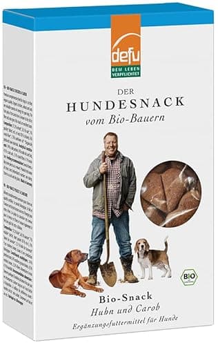 defu Hundesnack | 1 x 200 g | Bio Hundekekse Huhn & Carob | Premium Bio Leckerlis für Ihren Hund Bio Öko