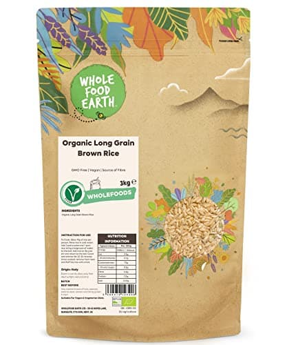 Wholefood Earth Bio-Langkorn-Naturreis 3 kg gentechnikfrei Vegan Faserquelle Aus kontrolliert biologischem Anbau Bio Vegan