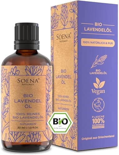 BIO Lavendelöl Ätherisches Öl [BIO-ZERTIFIZIERT] 100% NATURREIN Aus Echtem Lavendel: Lavendula Angustifolia – Frei von Zusatzstoffen | Aromatherapie - Abgefüllt in Deutschland Bio Öko