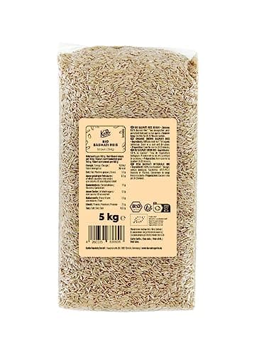 KoRo - Brauner Bio Basmati Reis 5 kg - Intensives Aroma - Nussiger Geschmack - Lockere Konsistenz Bio