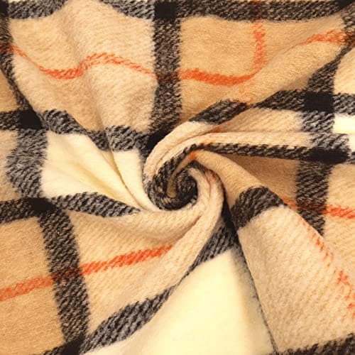Karierter Wollstoff Cunis – Öko-Tex® - Bekleidungsstoff für Mäntel, Jacken und mehr mit großem Karo Muster – per Meter (Karamell) Öko