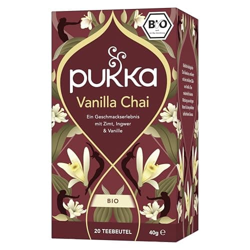 Pukka | Bio Gewürzteemischung "Vanilla Chai" | Zimt, Ingwer & Vanille | Tee für eine ultimativ natürlich-süße Belohnung | 1er Pack | 20 Teebeutel Bio