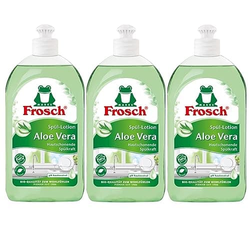 Frosch Aloe Vera Spül-Lotion, sensitives Handgeschirrspülmittel, sehr gute Hautverträglichkeit, 3er Pack (3 x 500 ml) Vegan