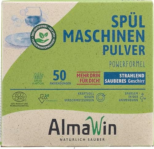 AlmaWin Bio Spülmaschinen Pulver (2 x 1,25 kg) Bio Öko