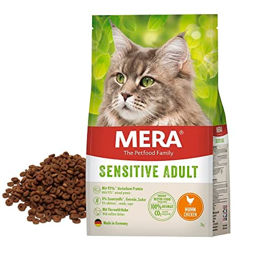 MERA Cats Sensitive Adult Huhn (2kg), Trockenfutter für Katzen, getreidefrei & nachhaltig, mit hohem Fleischanteil Bio Öko