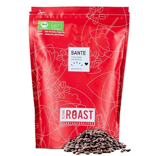 Blank Roast - SANTE - 1kg - Bio Kaffeebohnen koffeinfrei - 100% Arabica aus Peru - schonend & umweltfreundlich entkoffeiniert - säurearm mit voller Crema - ideal für jede Zubereitungsart Bio Öko