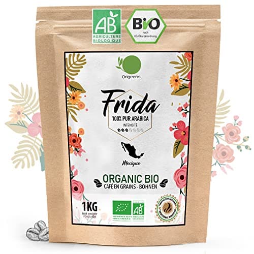 ORIGEENS BIO Kaffeebohnen 1kg | Biologische Arabica Kaffee Ganze Bohnen | Single Origin Mexiko Frida | Säurearm | Traditionelle Röstung