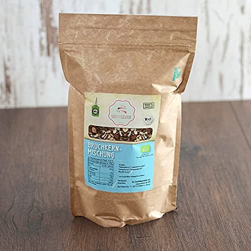 süssundclever.de® Bio Nussmischung | Bruchkernmischung | 1,0 kg | ungesalzen | plastikfrei und ökologisch-nachhaltig abgepackt | Studentenfutter Bio Öko
