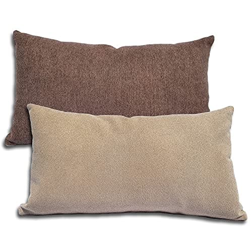Formalind - 2er Set Sofakissen 50x30cm - 2 Sofakissen mit Füllung und Bezug. Bequeme Couchkissen mit abnehmbaren und waschbaren Bezügen. Weiche Couchkissen im 2er Set. Braun zweifarbig