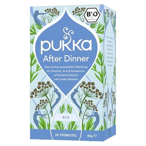 Pukka | Bio-Kräutertee „After Dinner“ | Anissamen, Fenchel, Kardamom und Kurkuma | Für dein inneres Strahlen | 1er Pack | 20 Teebeutel Bio
