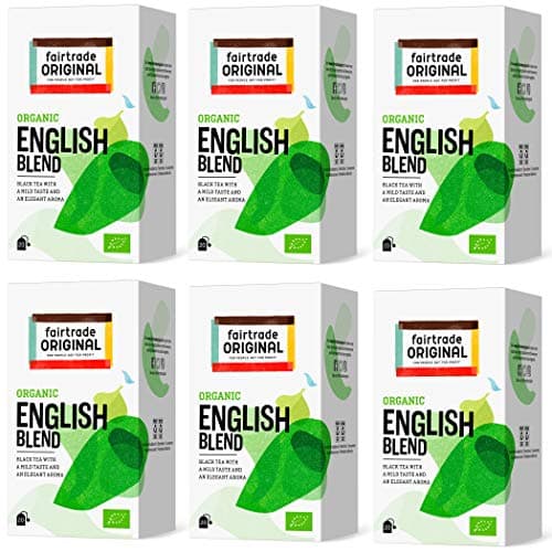 Schwarztee von Fairtrade Original | 120 Teebeutel | Set 6 x 20 Beutel = 210 g | 100 % English Blend schwarzer Tee im Beutel | Bio und Fair Trade | 6 Packungen Englisch Breakfast Tea einzeln verpackt Bio