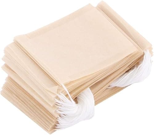 Einweg-Teebeutel für losen Tee, ungebleichte Teefilterbeutel mit Kordelzug, kompostierbar, 100 Stück