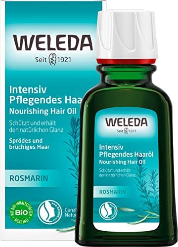 WELEDA Bio Rosmarin Haaröl - Naturkosmetik Intensivpflege Haarkur mit Rosmarinöl fördert das natürliche Haarwachstum & eine gesunde Kopfhaut. Haarpflege für sprödes & brüchiges Haar (vegan / 50ml) Bio Öko Vegan