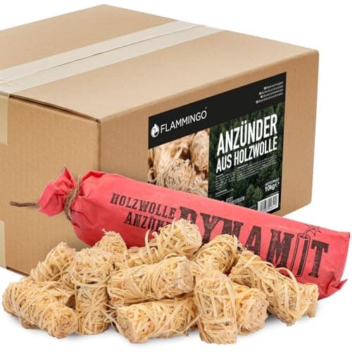 Panorama24 10 kg Kamin-Anzünder und Grill-Anzünder ca. 800 Stück (Ofen-anzünder, Anzündwolle, Anzündhilfe) aus Bio Holz-Wolle und Wachs - schnell und umweltfreundlich - Bio - Öko