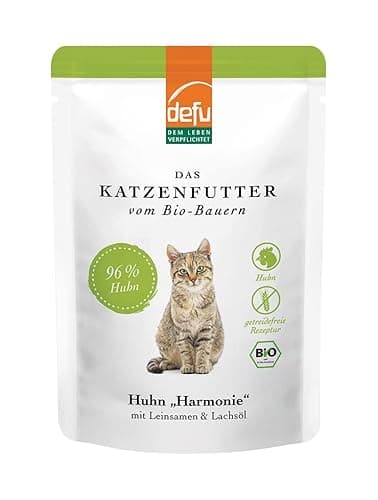 defu Katzenfutter | 12 x 85 g | Bio Huhn Harmonie Nassfutter | Premium Bio Katzenfutter | Pate für Katzen Bio Öko